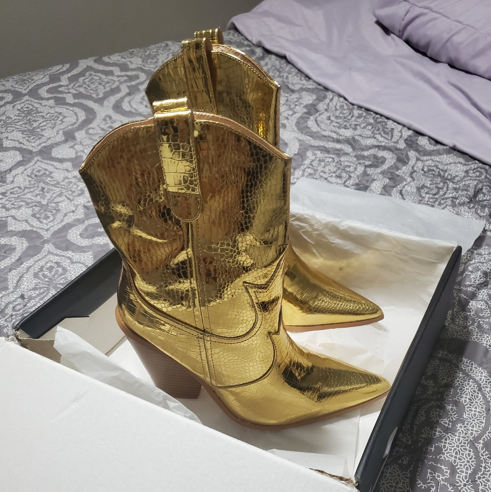 Gold boots